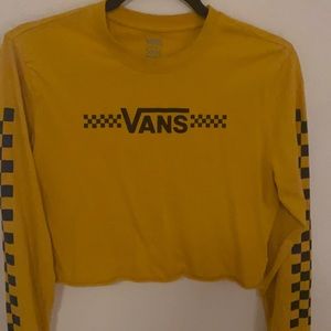 Yellow Vans Girls Checkered Crop Top